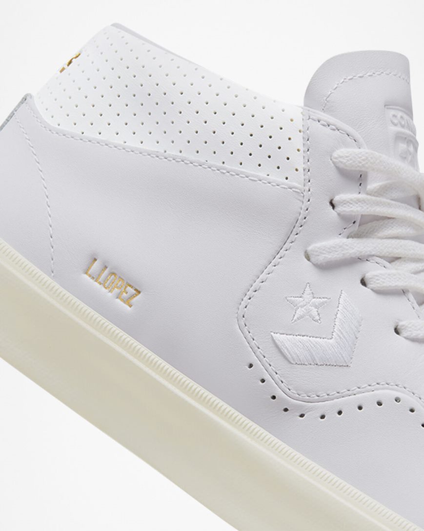 Tenis Skate Converse CONS Louie Lopez Pro Mono Couro Masculino Branco | PT K0T3579